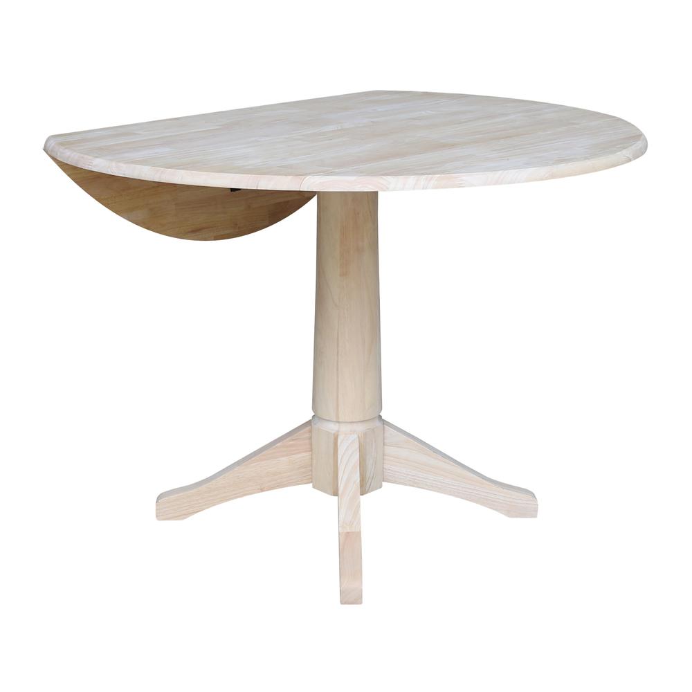42" Round Top Pedestal Table with Two Chairs, Unfinished, Ready to finish. Picture 5