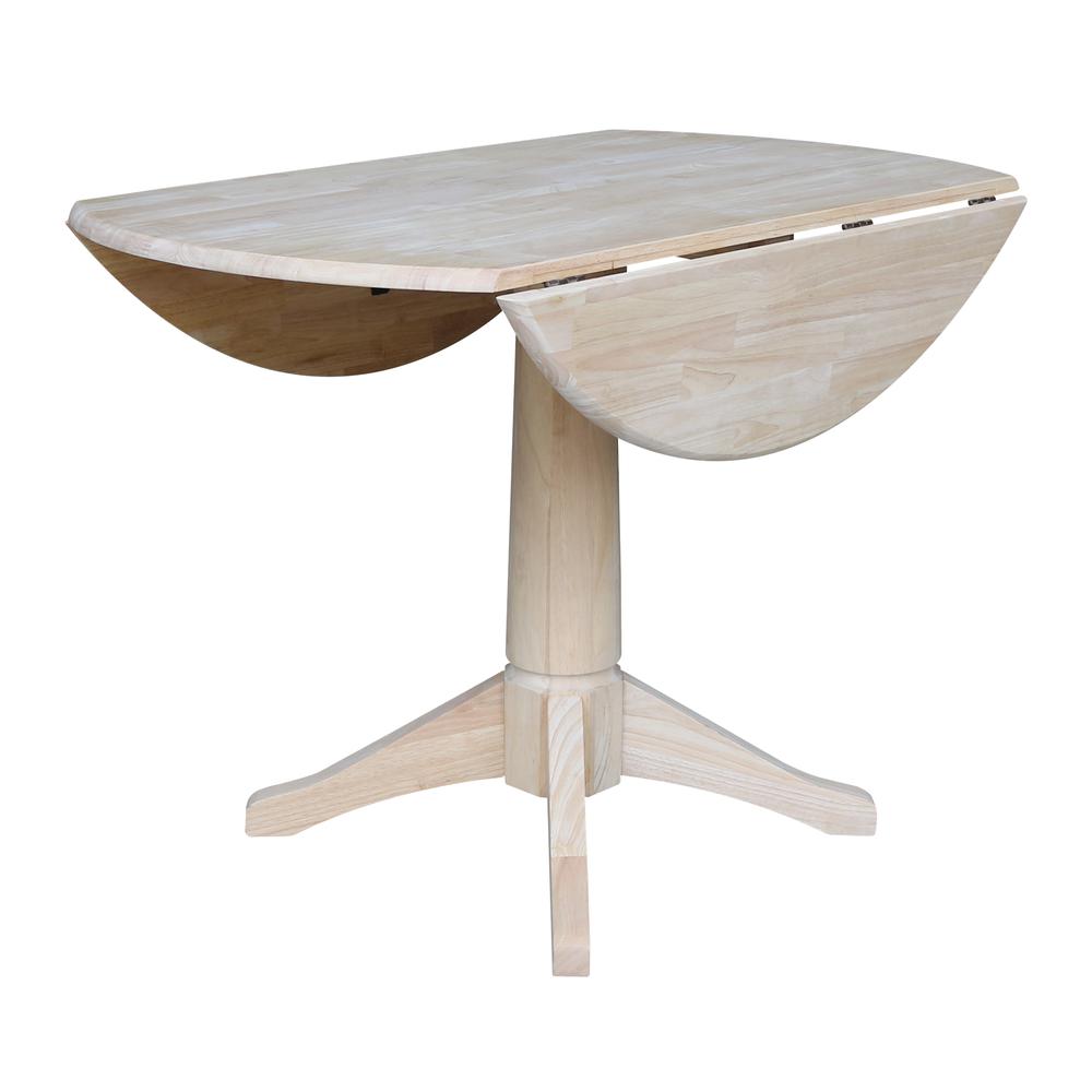 42" Round Top Pedestal Table with Two Chairs, Unfinished, Ready to finish. Picture 6