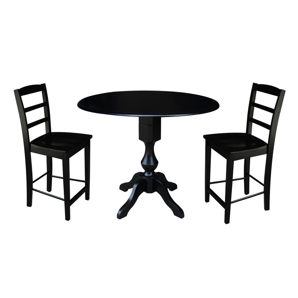 42" Round Dual Drop Leaf Pedestal Table,  29.5"H. Picture 41