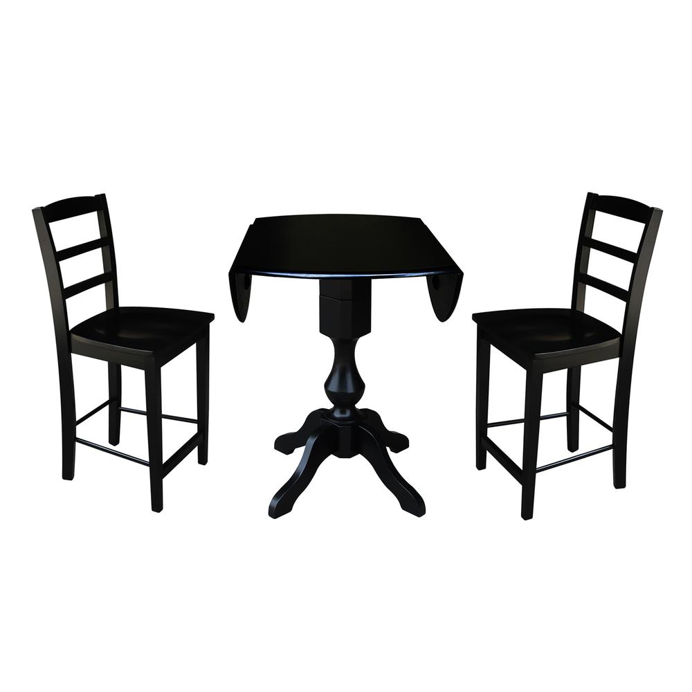 42" Round Dual Drop Leaf Pedestal Table,  29.5"H. Picture 40