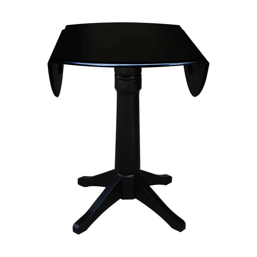 42" Round Dual Drop Leaf Pedestal Table,  36.3"H. Picture 6