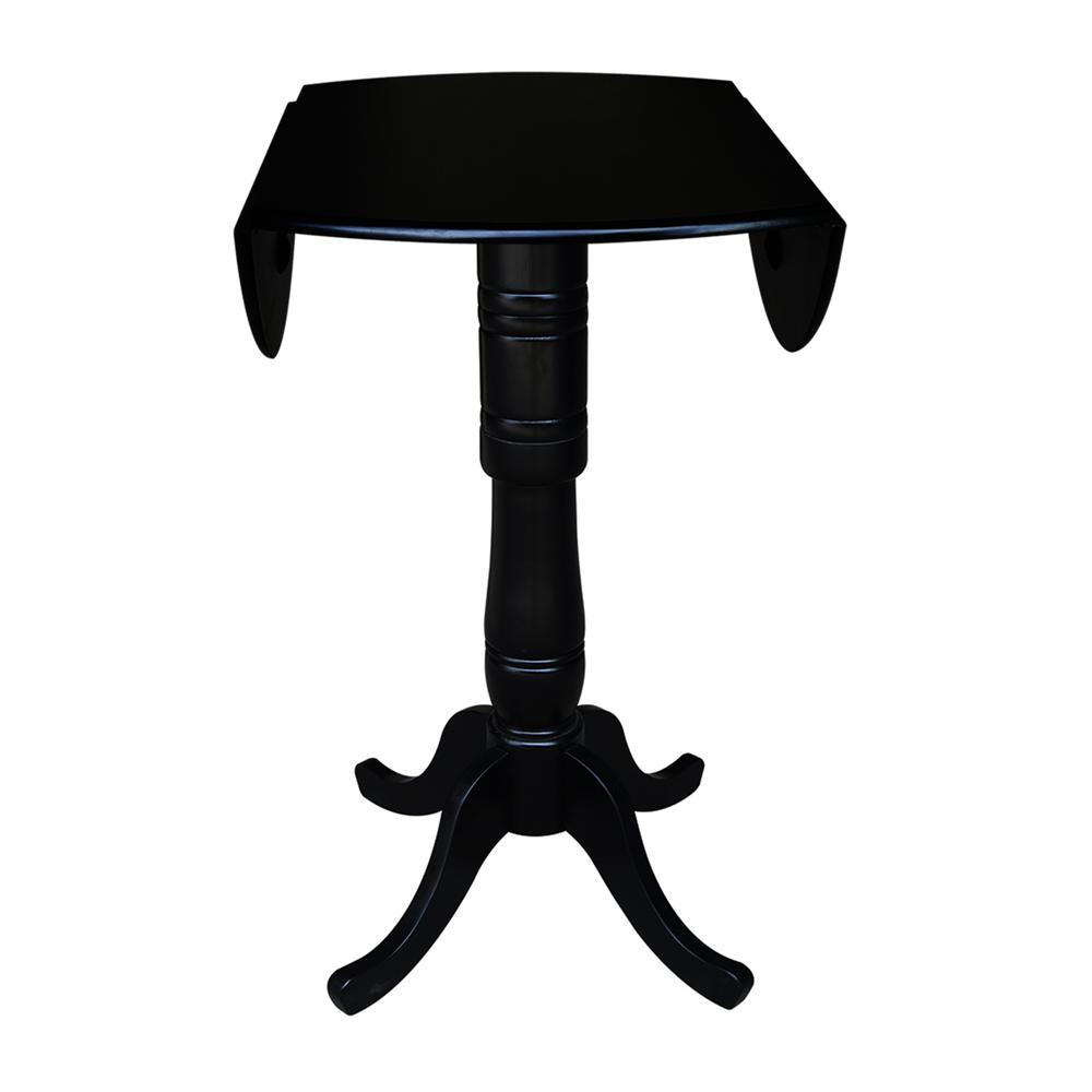 42" Round Dual Drop Leaf Pedestal Table,  35.5"H. Picture 13