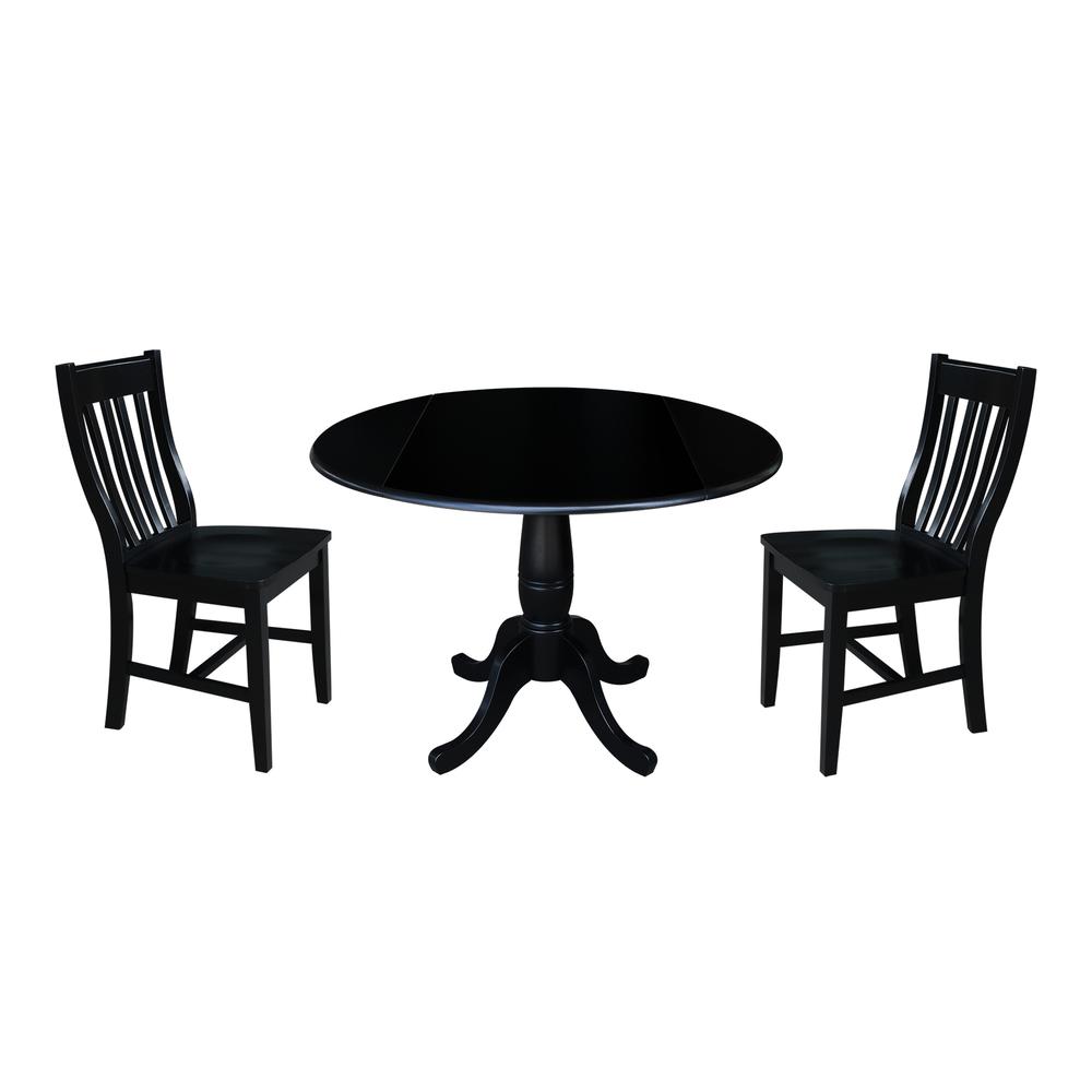 42" Round Top Pedestal Table with 2 Chairs. Picture 3