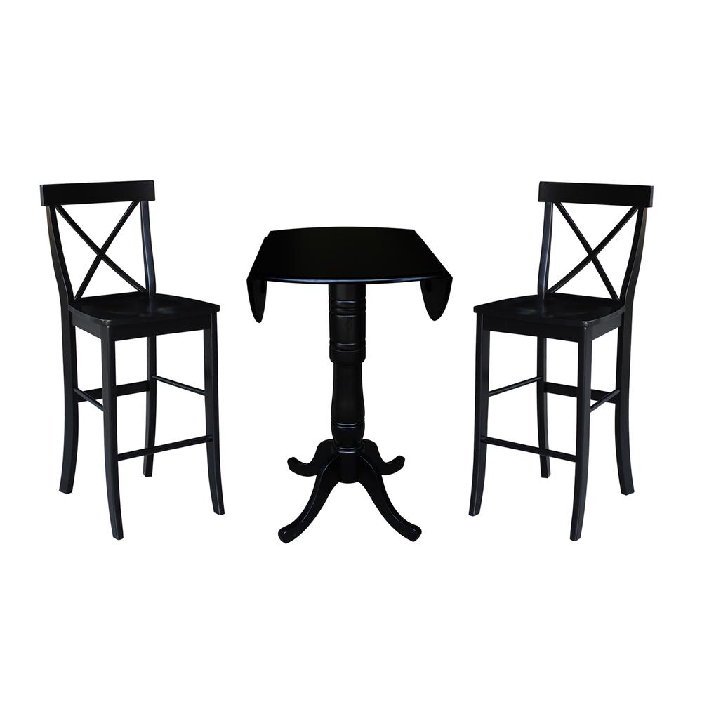 42" Round Pedestal Bar Height Table with 2 Bar Height Stools. Picture 2