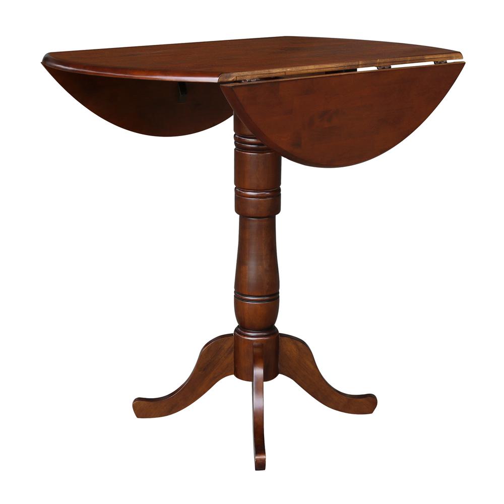 42" Round Pedestal Bar Height Table with Two Bar Height Stools. Picture 6