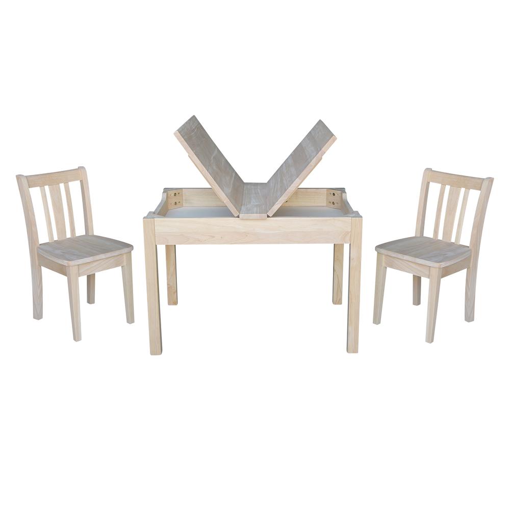 Table With 2 San Remo Juvenile Chairs, Unfinished. Picture 2