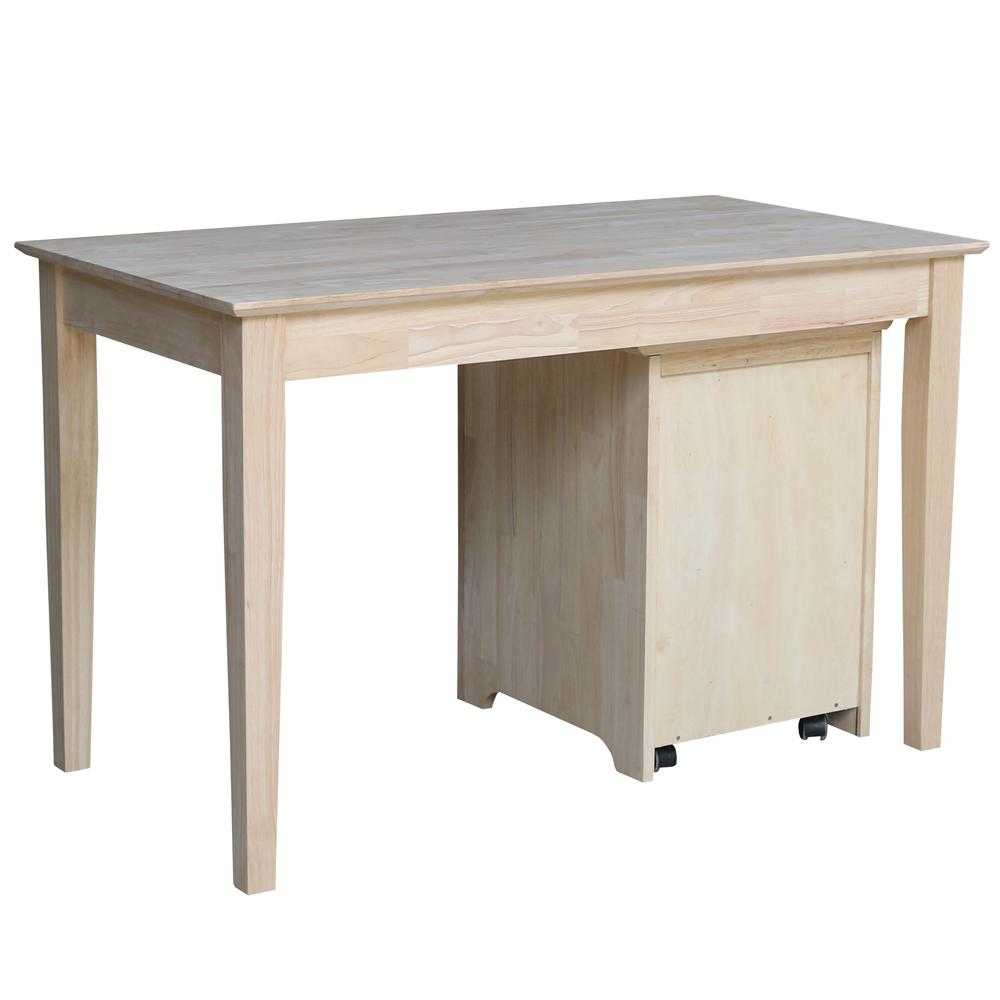 Two drawer File Cabinet with OF-41 desk, Unfinished. Picture 1