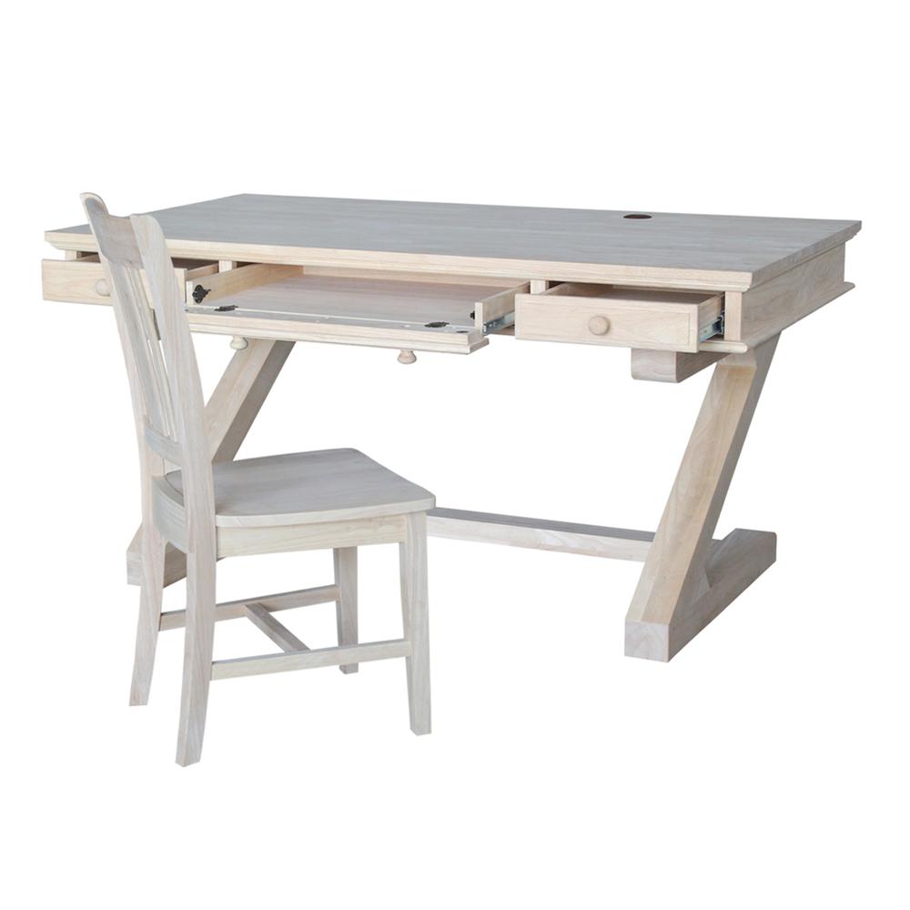 Executive Desk - With Zosiac Base, Unfinished. Picture 1