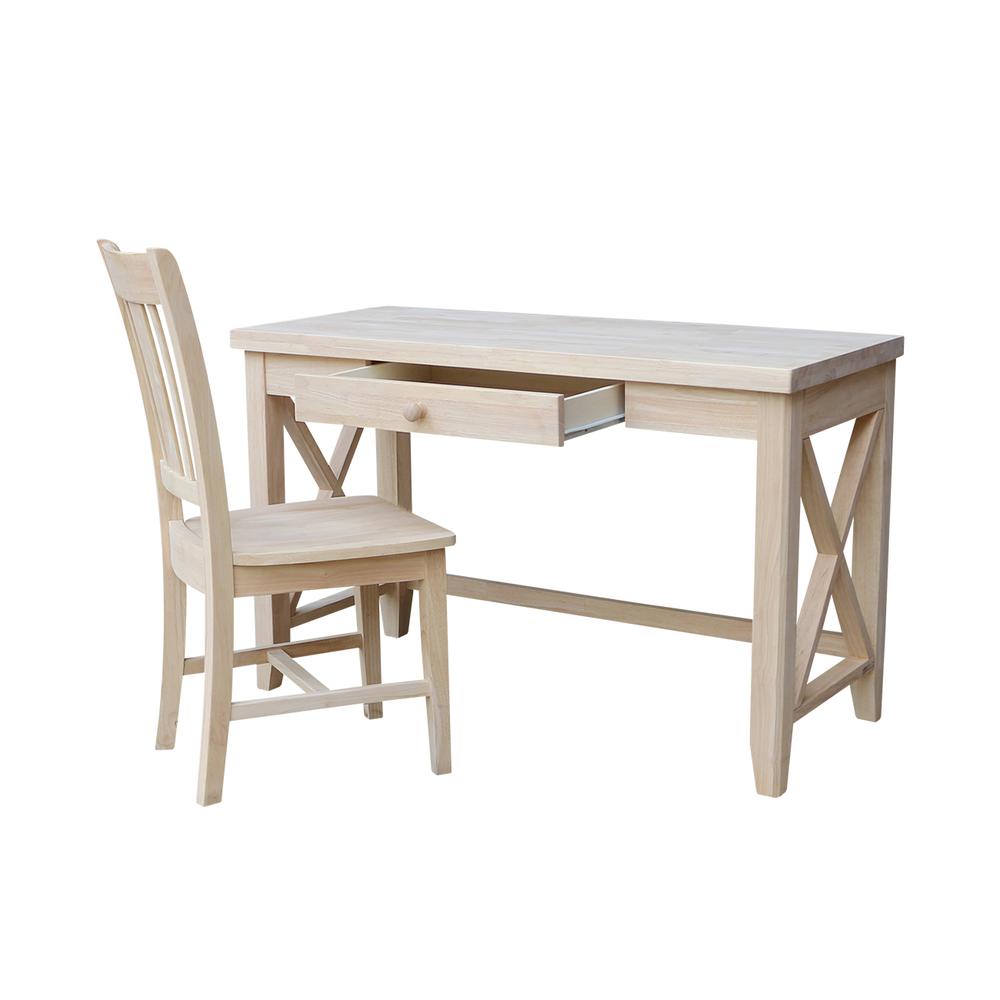 Hampton Desk With Chair, Unfinished. Picture 1