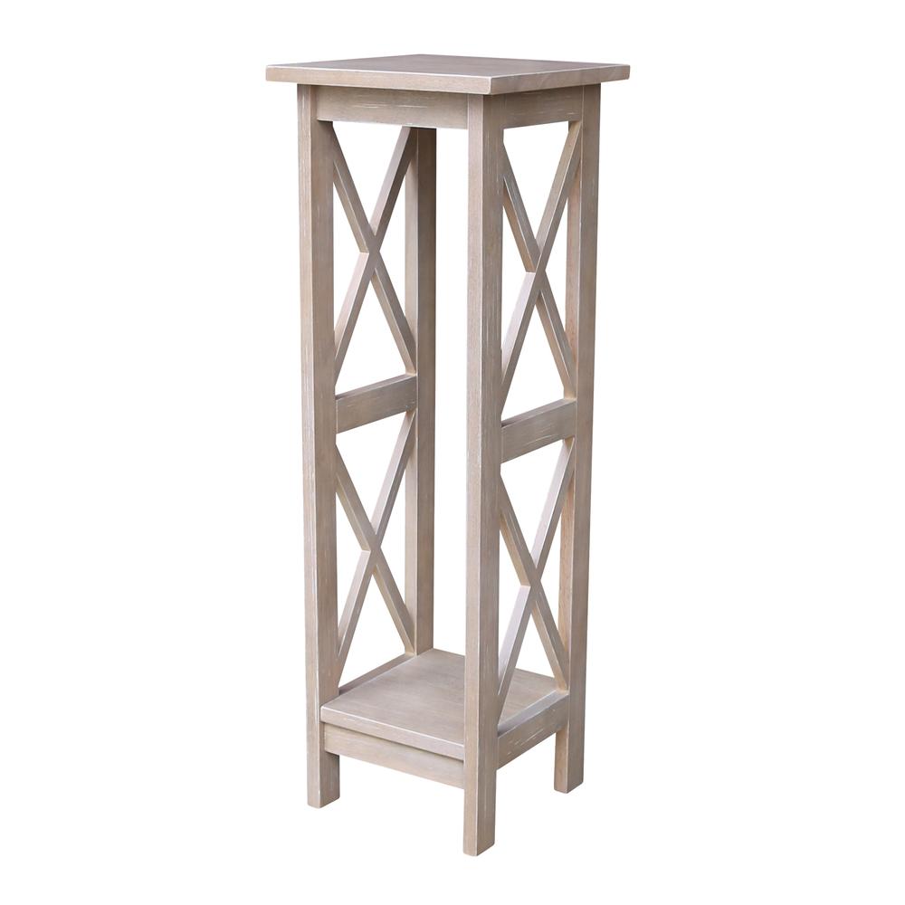 36" X-Sided Plant Stand , Washed Gray Taupe. Picture 1