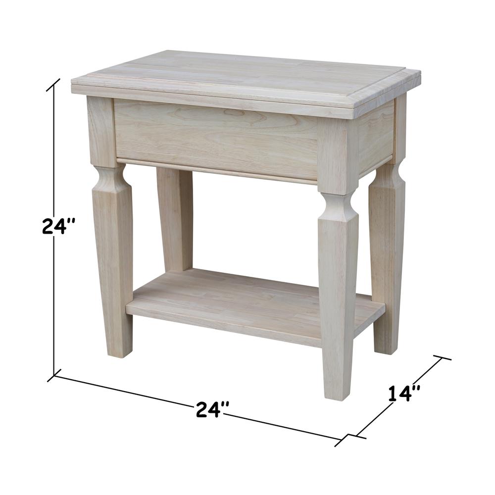 Vista Side Table, Unfinished, Unfinished. Picture 2