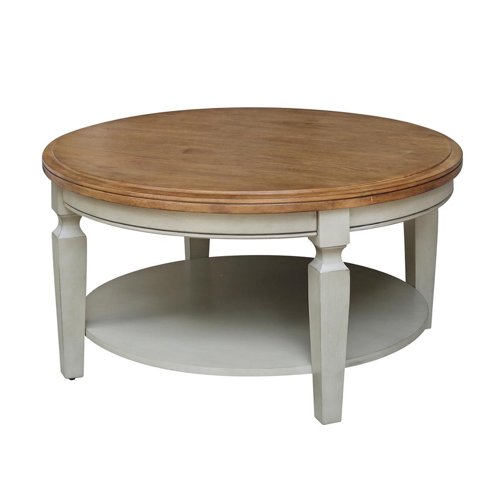 Vista Round Coffee Table, Hickory Stone, Hickory/Stone. Picture 4