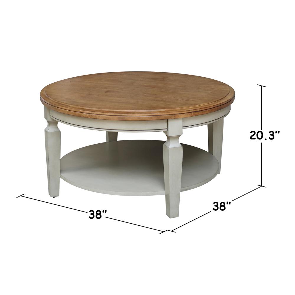 Vista Round Coffee Table, Hickory Stone, Hickory/Stone. Picture 5
