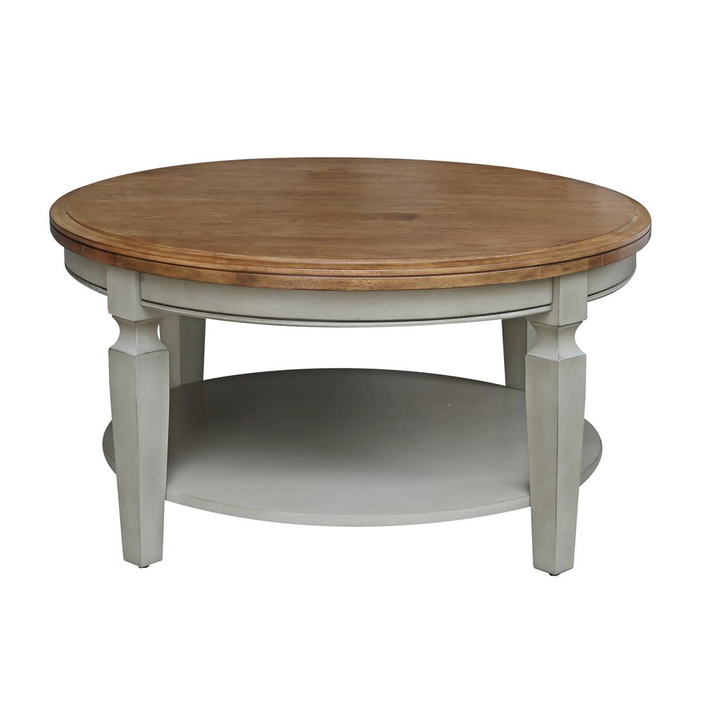 Vista Round Coffee Table, Hickory Stone, Hickory/Stone. Picture 1