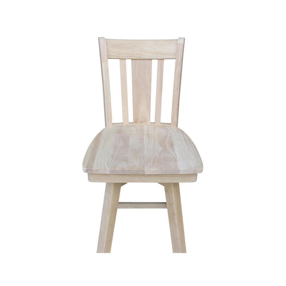 San Remo Bar height Stool - With Swivel And Auto Return -30." Seat Height, Unfinished. Picture 9