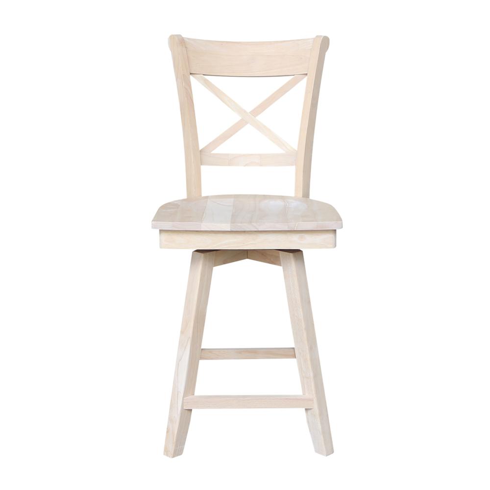Charlotte Counter height Stool - 24" Seat Height - With Swivel And Auto Return, Unfinished. Picture 4