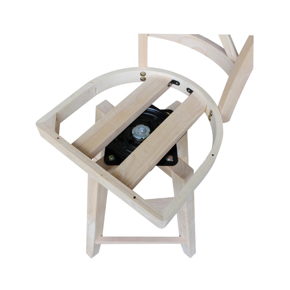 Charlotte Counter height Stool - 24" Seat Height - With Swivel And Auto Return, Unfinished. Picture 6