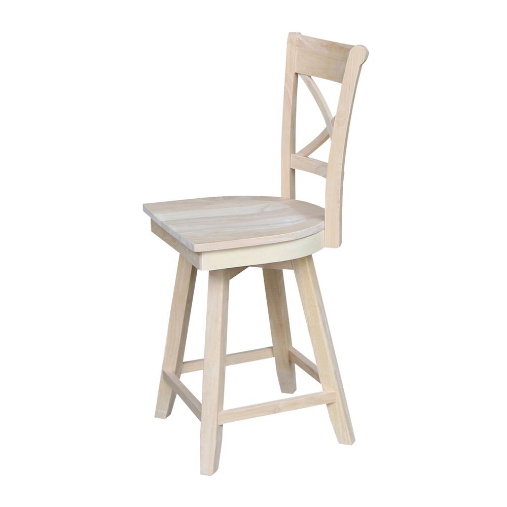 Charlotte Counter height Stool - 24" Seat Height - With Swivel And Auto Return, Unfinished. Picture 7