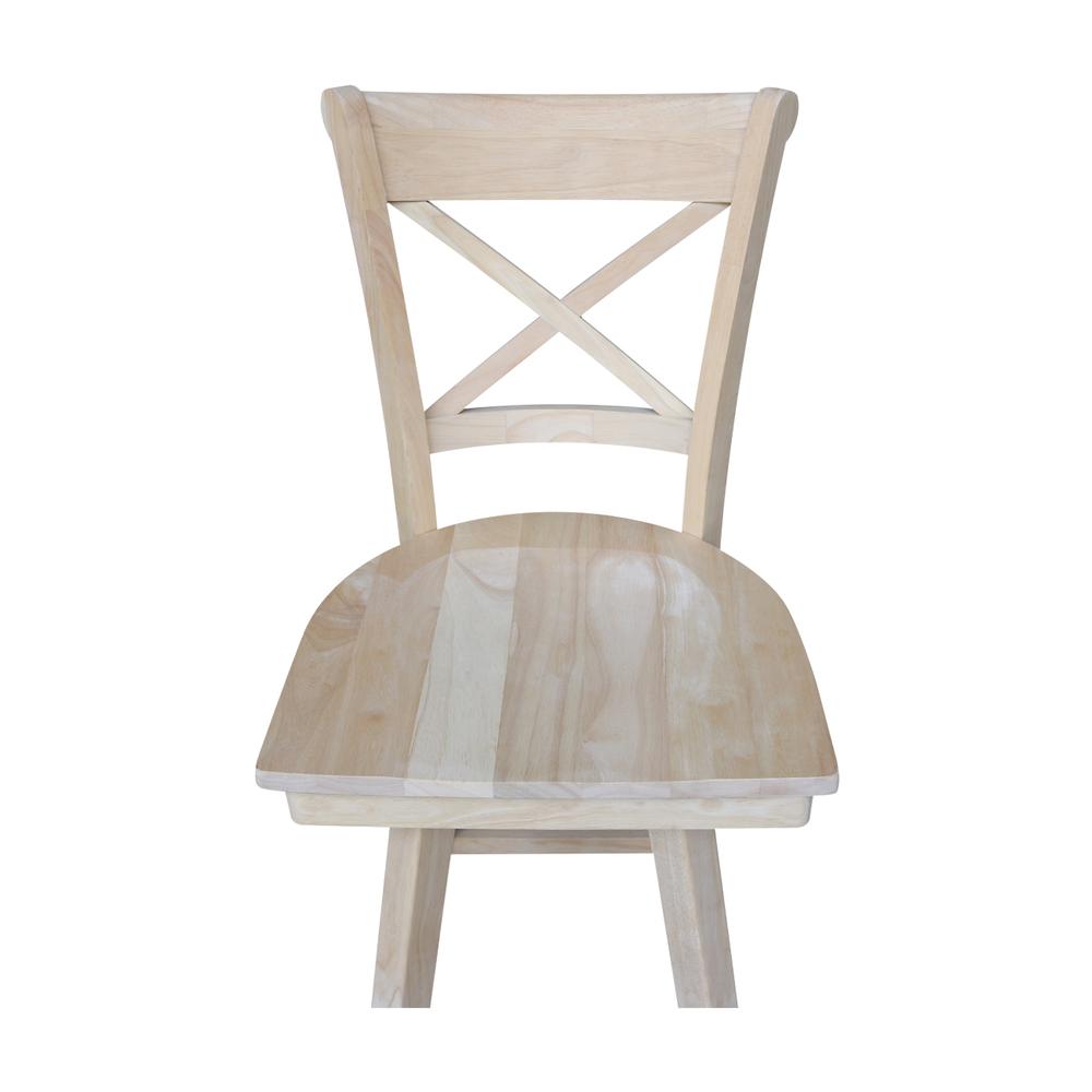 Charlotte Counter height Stool - 24" Seat Height - With Swivel And Auto Return, Unfinished. Picture 10