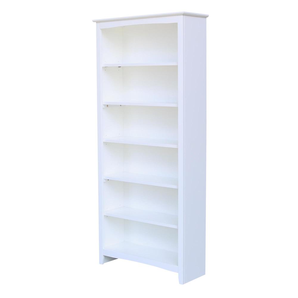 Shaker Bookcase - 72"H, White, White. Picture 12