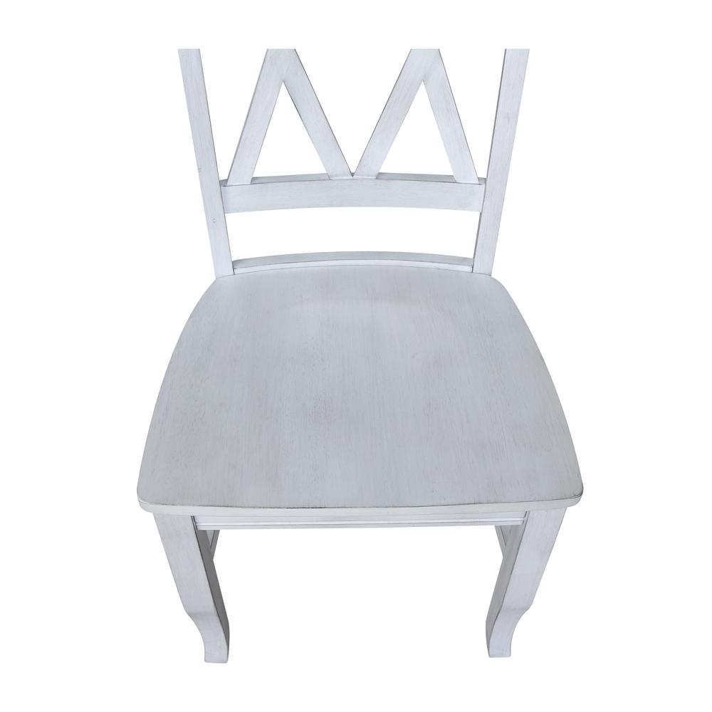 Double XX Back Chair in Chalk in Unfinished. Picture 7