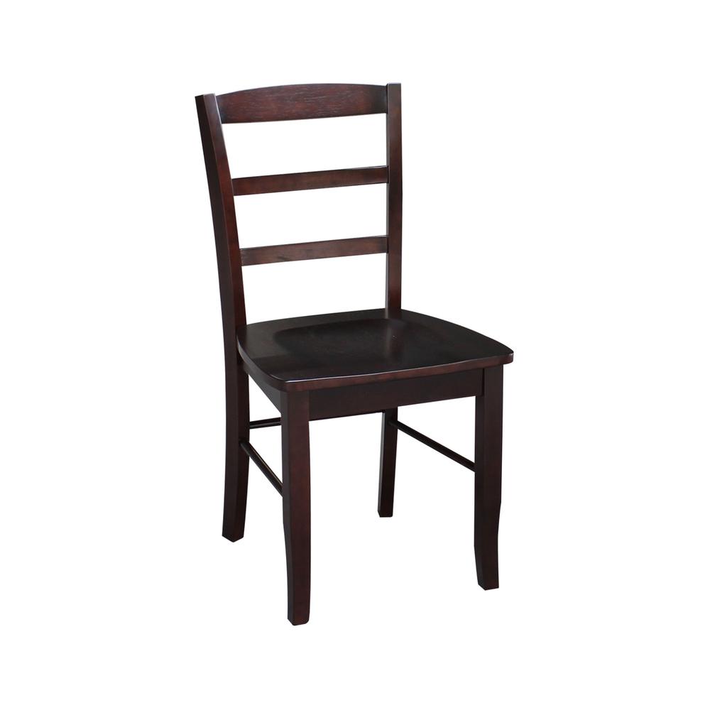 Set of Two Madrid Ladderback Chairs, Rich Mocha. Picture 8
