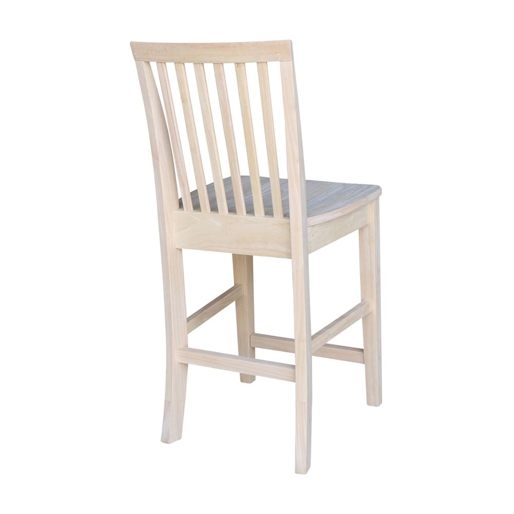 Mission Counter height Stool - 24" Seat Height , Unfinished. Picture 10