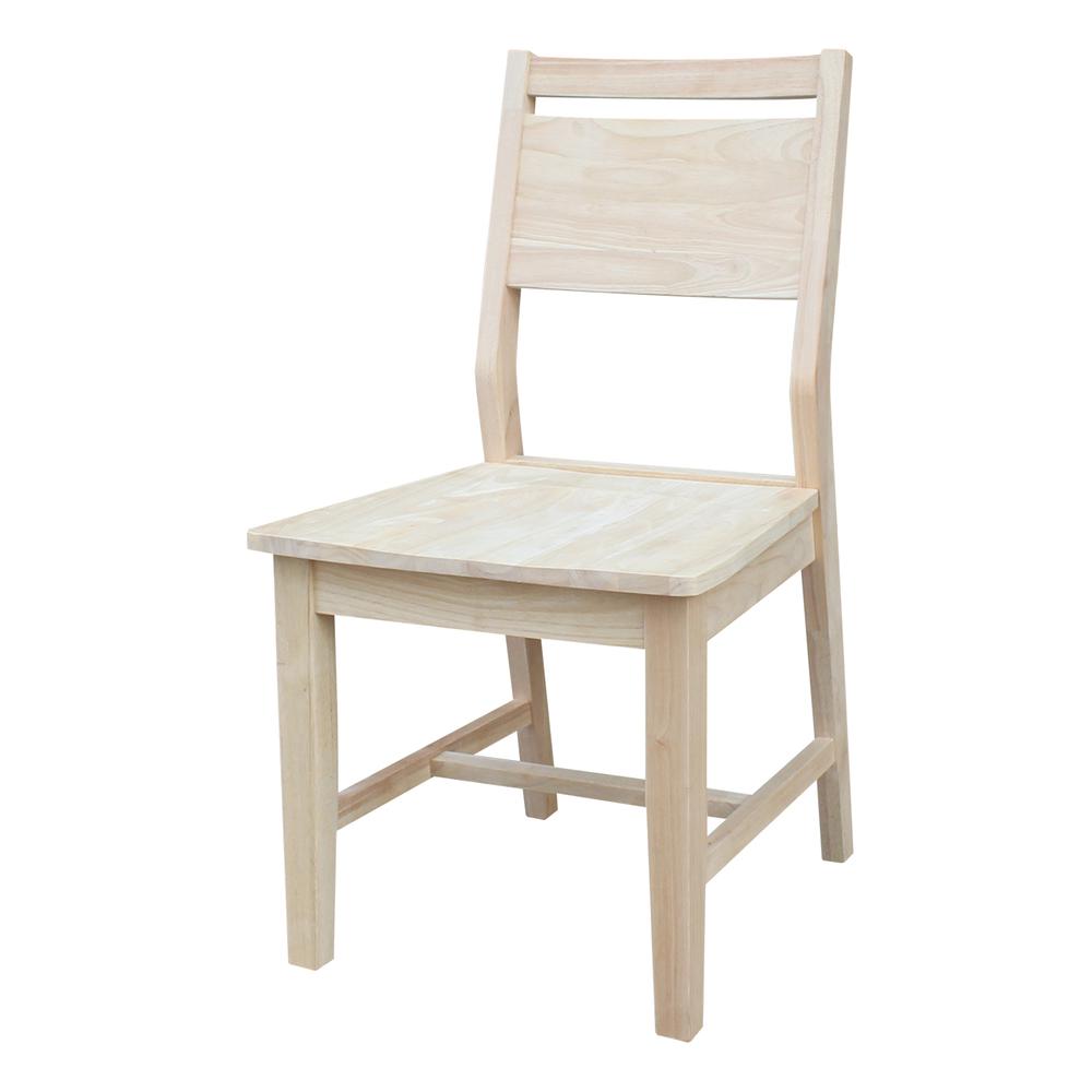 Set of Two Aspen Panel Chairs, Unfinished. Picture 1