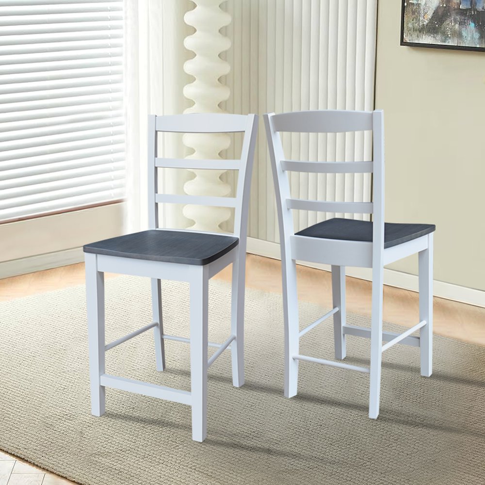 Solid Wood Madrid Counter Height Dining Stool - 24" Seat Height. Picture 10