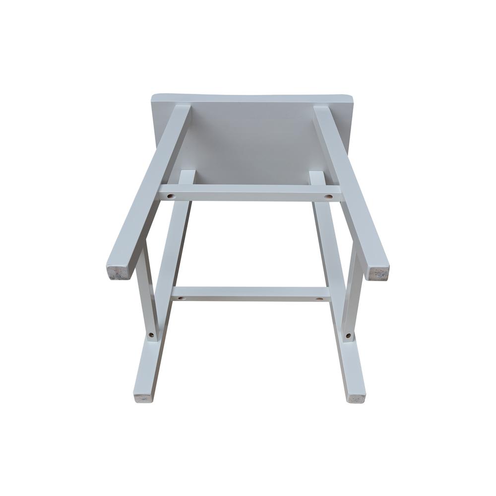 Saddle Seat Counter Height Stool in White with 24 in. Seat Height. Picture 4