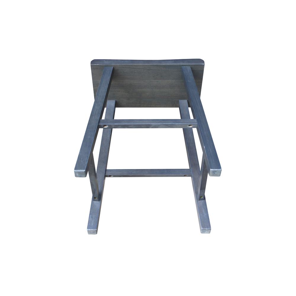 Saddle Seat Counter Height Stool in Heather Gray with 24 in. Seat Height. Picture 6
