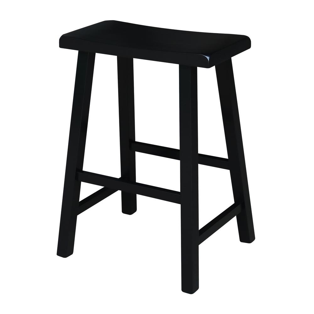 Saddle Seat Stool - 24", Black. Picture 1