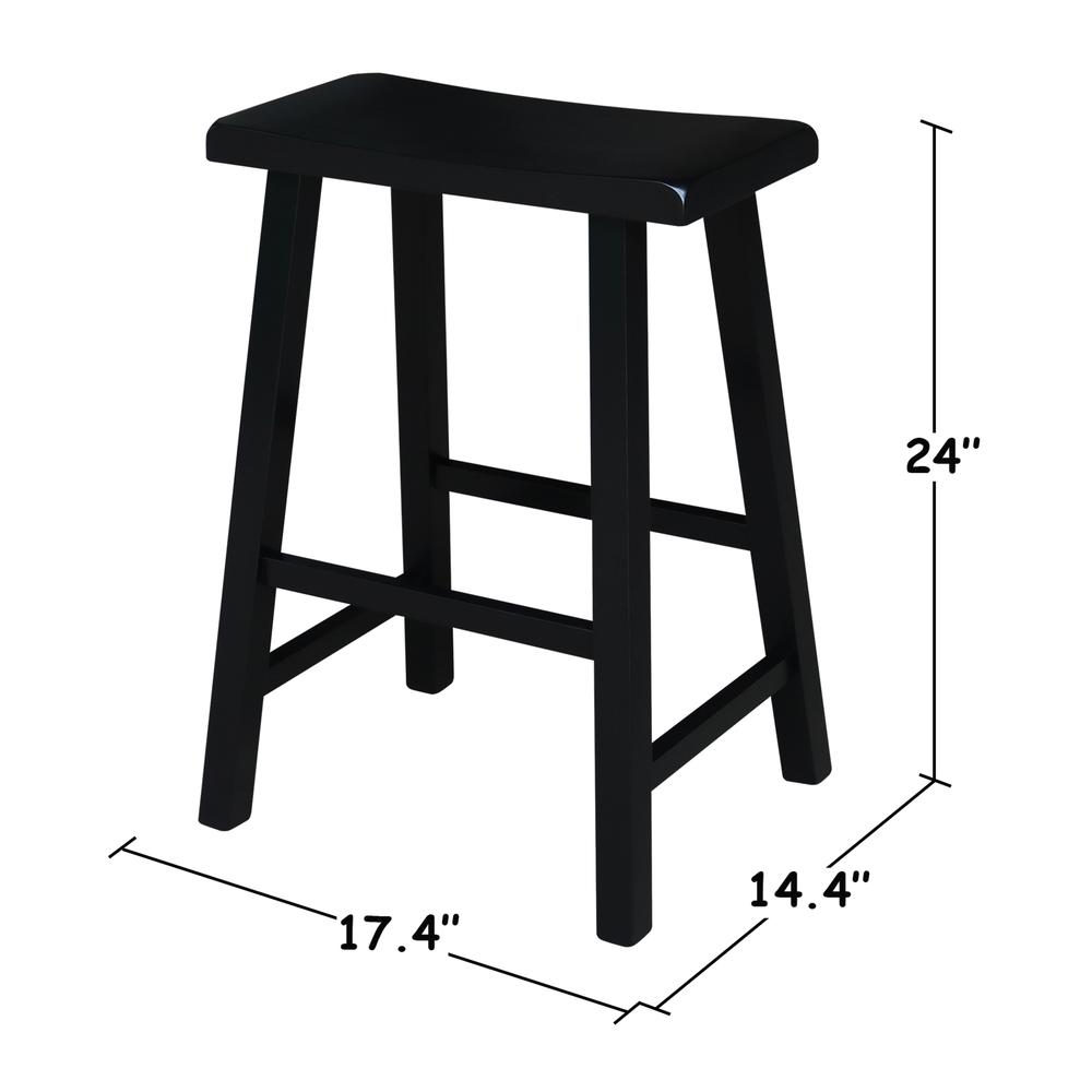 Saddle Seat Stool - 24", Black. Picture 2