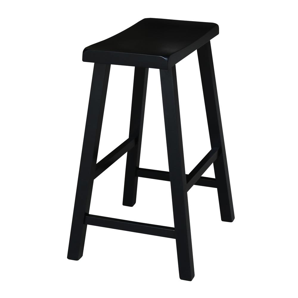 Saddle Seat Stool - 24", Black. Picture 4
