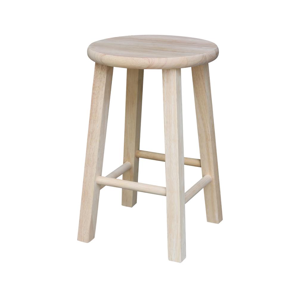 Round Top Stool - 18" Seat Height, Unfinished. Picture 6