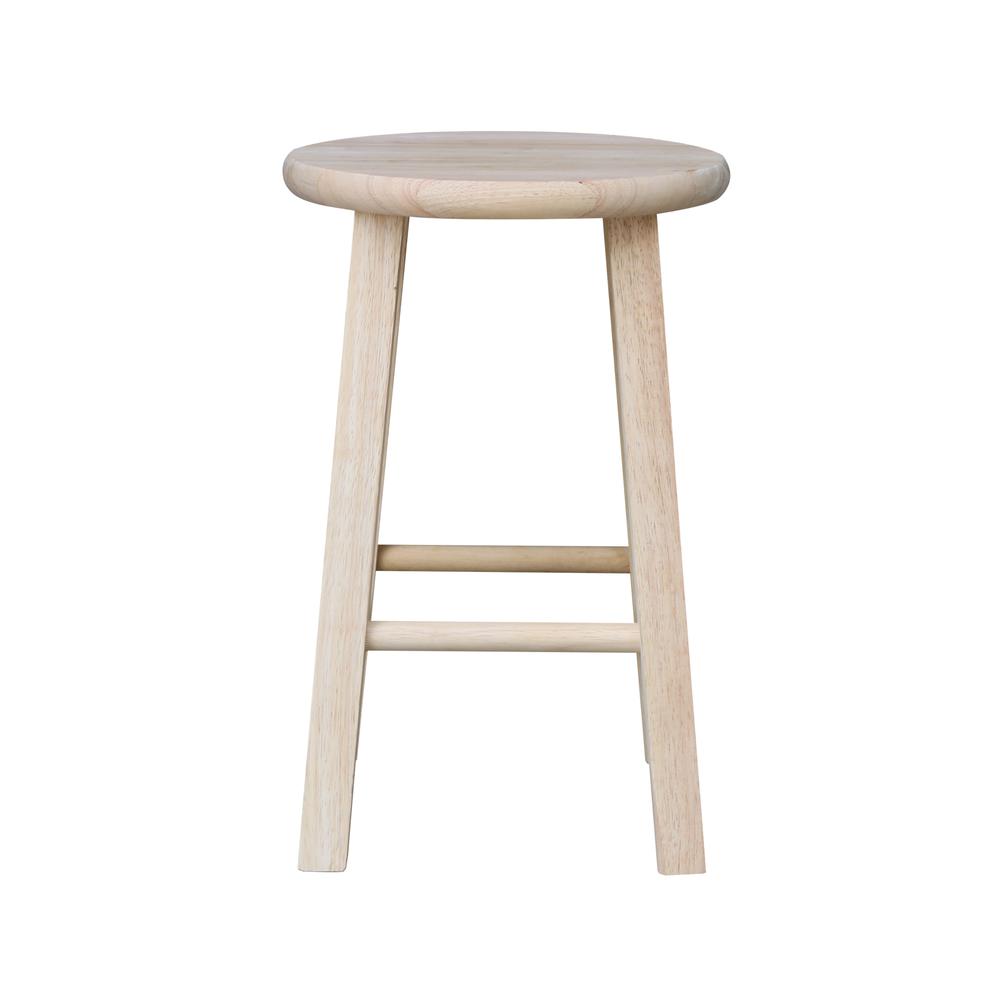 Round Top Stool - 18" Seat Height, Unfinished. Picture 2