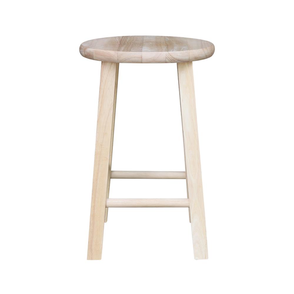 Round Top Stool - 18" Seat Height, Unfinished. Picture 3