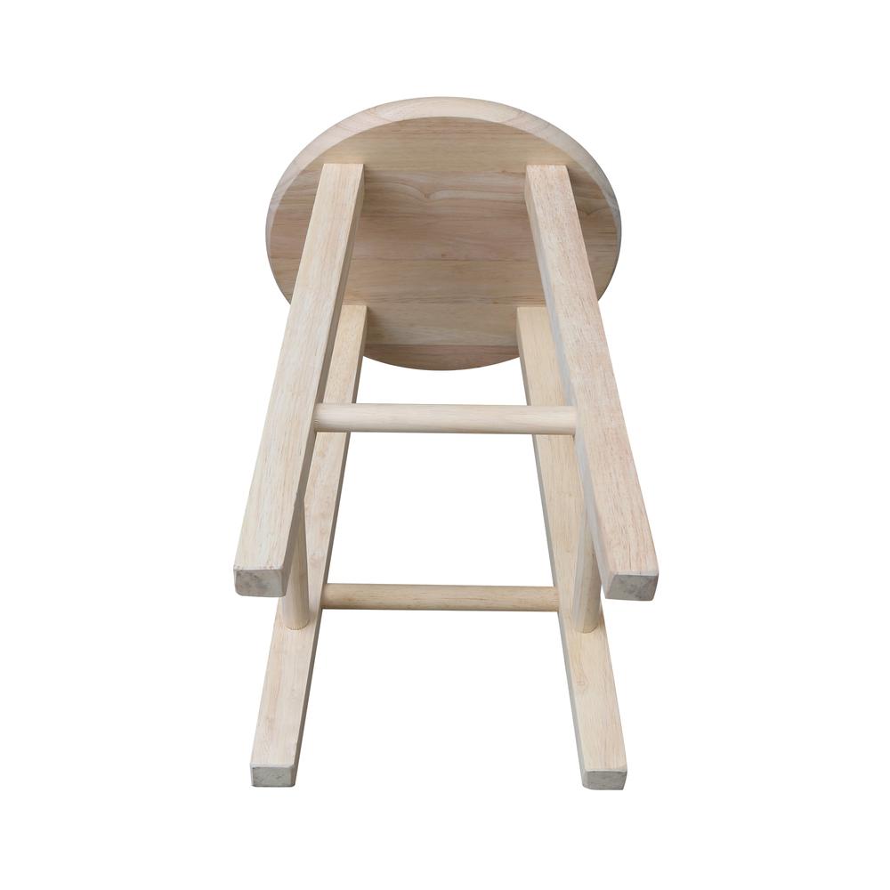 Round Top Stool - 18" Seat Height, Unfinished. Picture 4