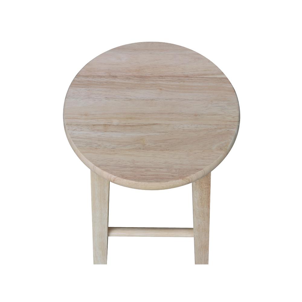 Round Top Stool - 18" Seat Height, Unfinished. Picture 5