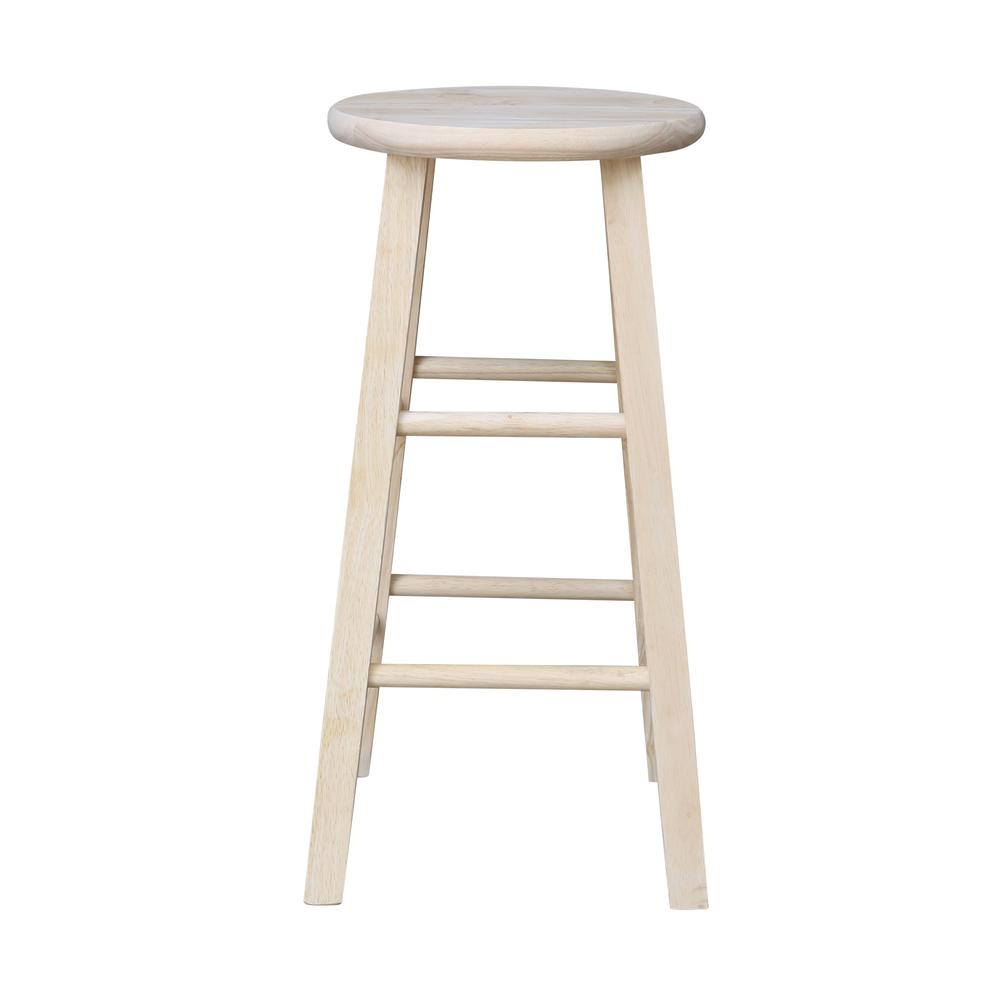 Round Top Stool - 24" Seat Height, Unfinished. Picture 2