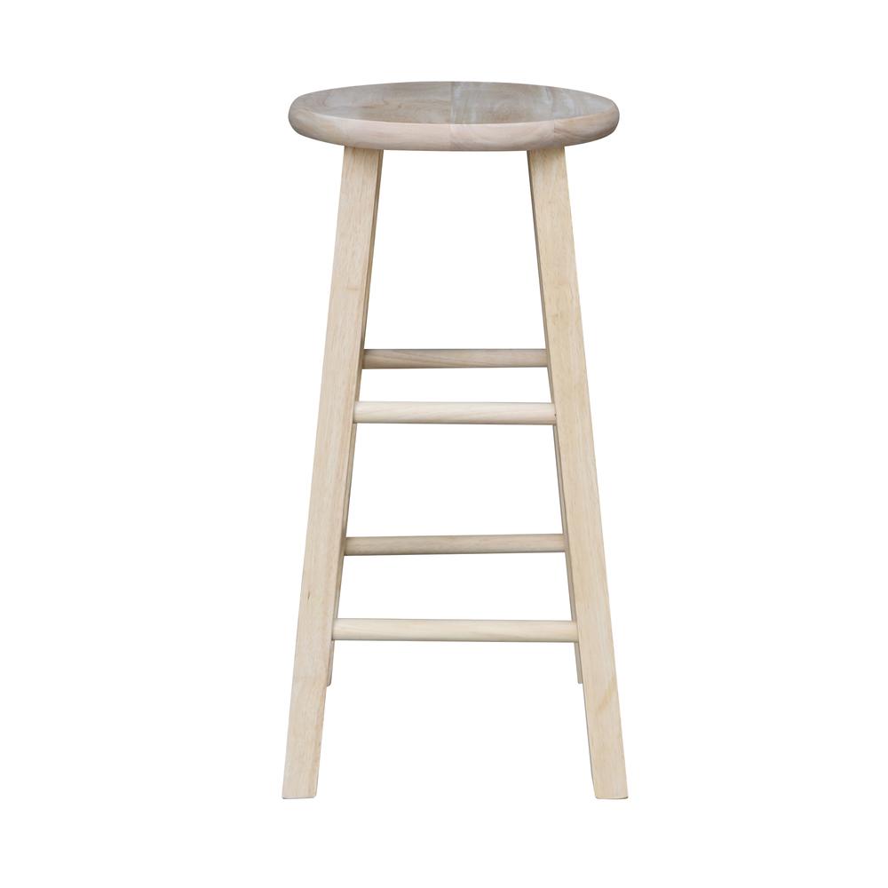 Round Top Stool - 24" Seat Height, Unfinished. Picture 3