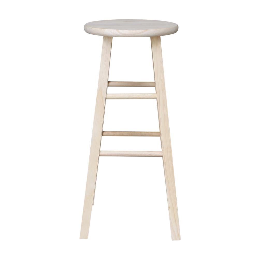Round Top Stool - 29" Seat Height, Unfinished. Picture 2