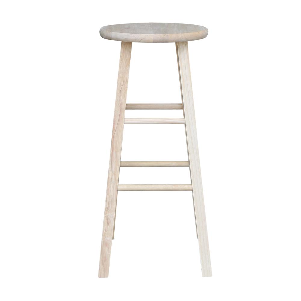 Round Top Stool - 29" Seat Height, Unfinished. Picture 6