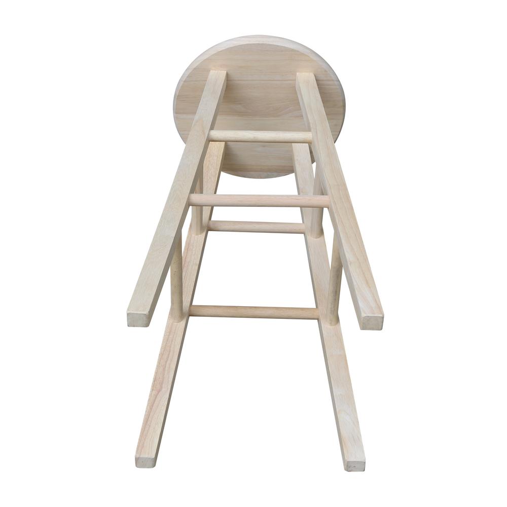 Round Top Stool - 29" Seat Height, Unfinished. Picture 3