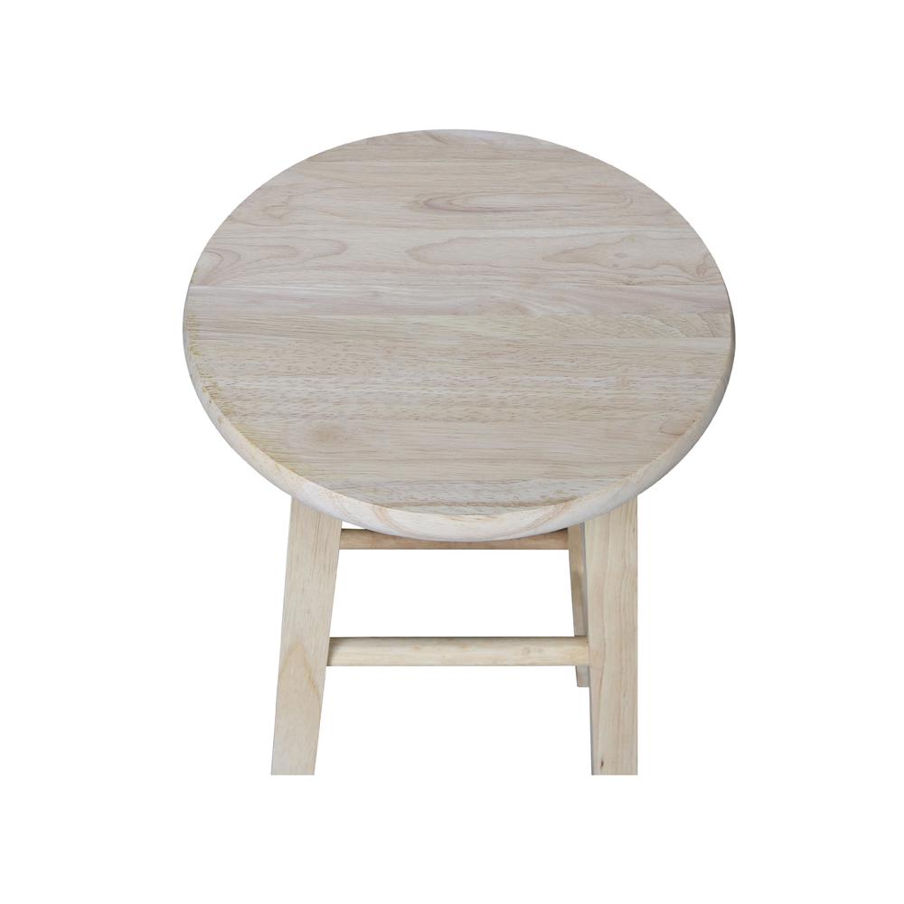 Round Top Stool - 29" Seat Height, Unfinished. Picture 4