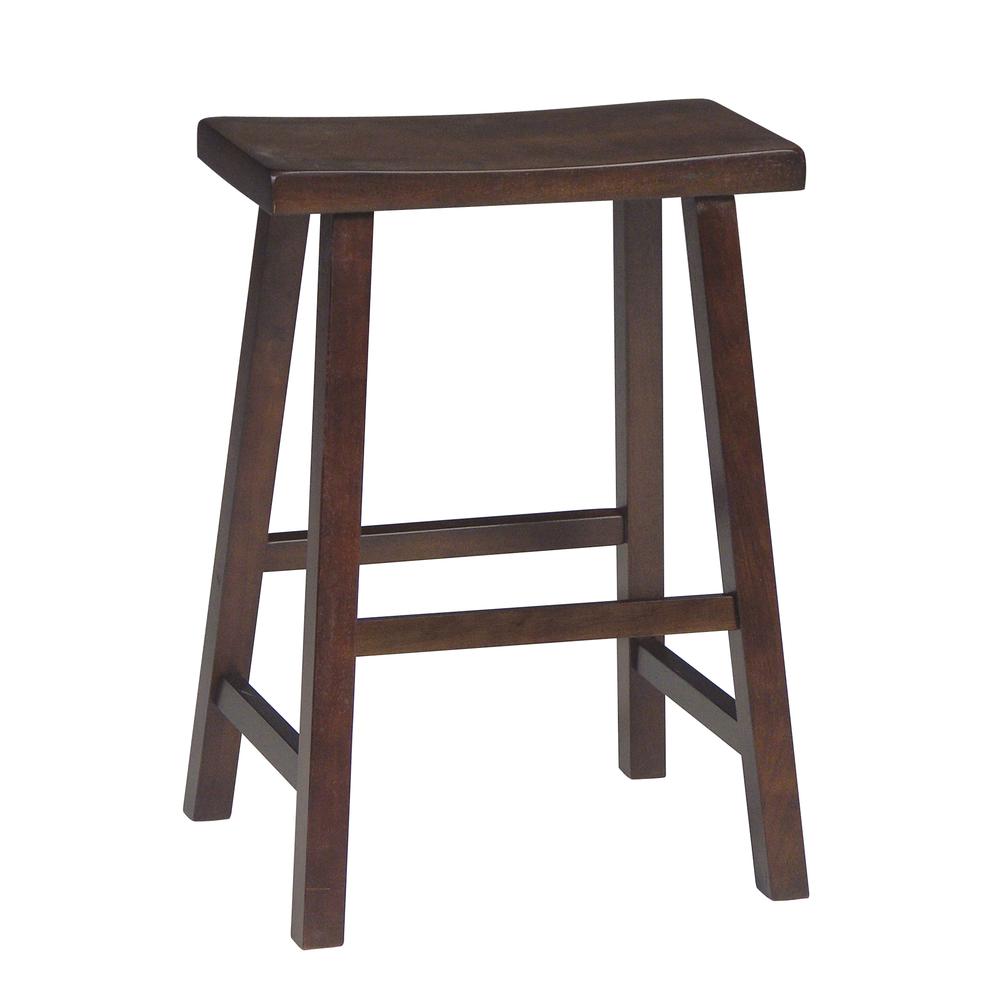 Saddle Seat Stool - 24", Walnut. Picture 1