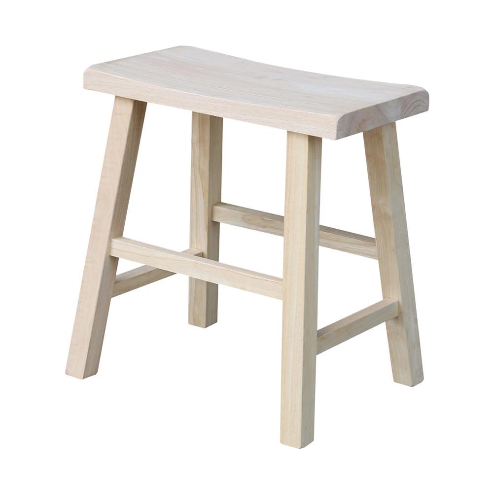 Saddle Seat Stool - 18"Seat Height, Unfinished. Picture 1