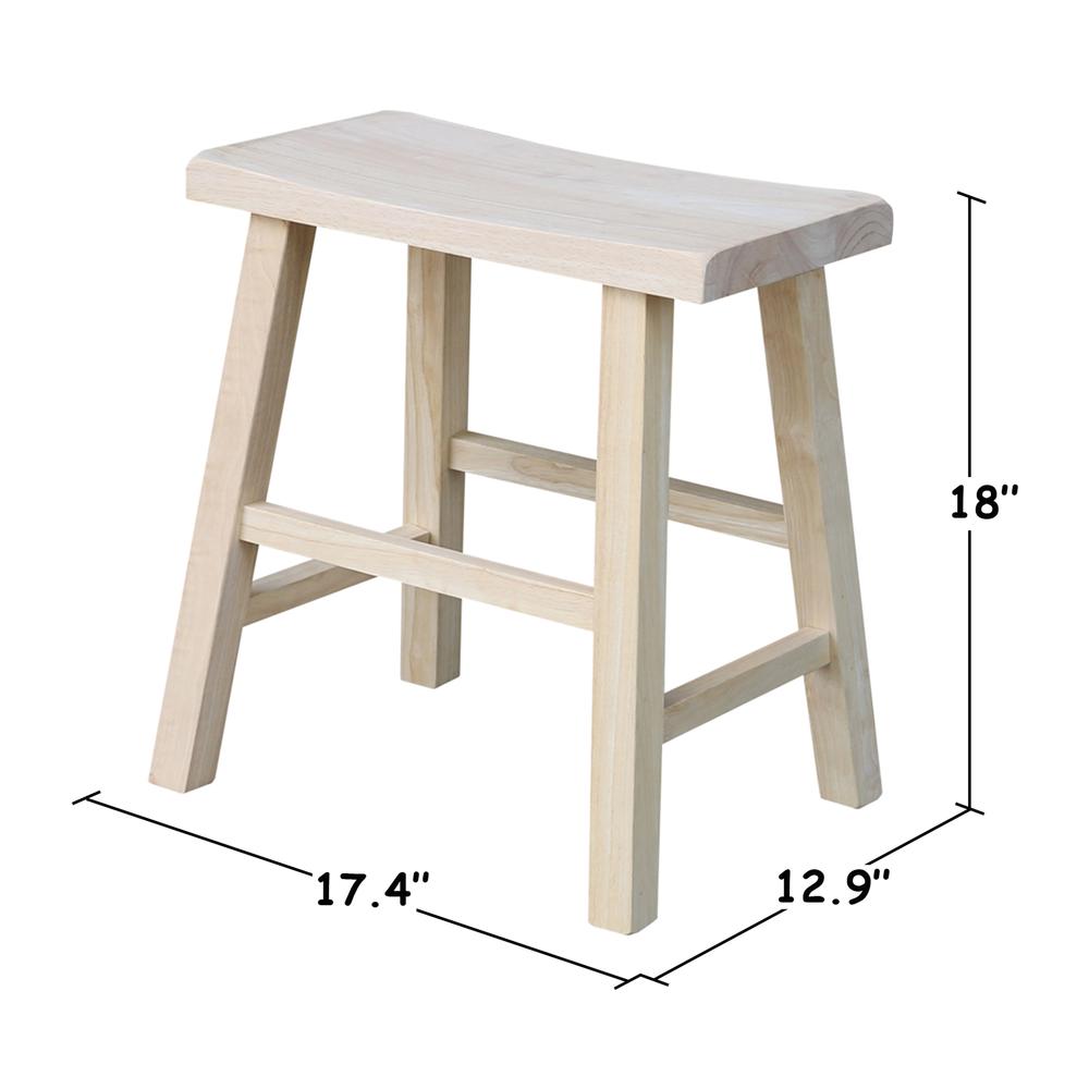 Saddle Seat Stool - 18"Seat Height, Unfinished. Picture 2