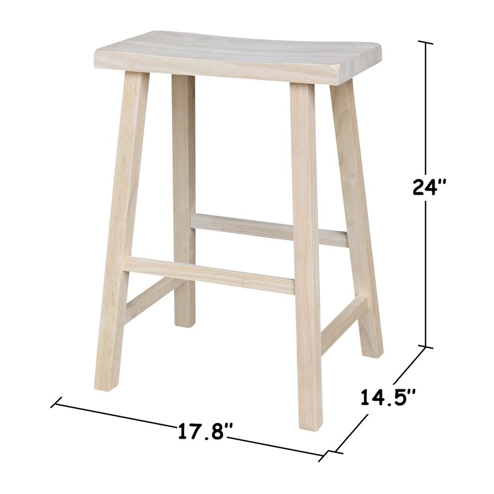 Saddle Seat Stool - 24"Seat Height, Unfinished. Picture 3