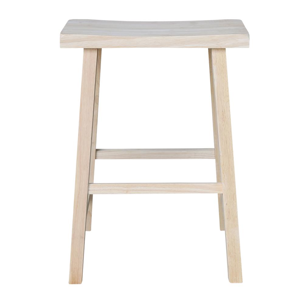 Saddle Seat Stool - 24"Seat Height, Unfinished. Picture 2